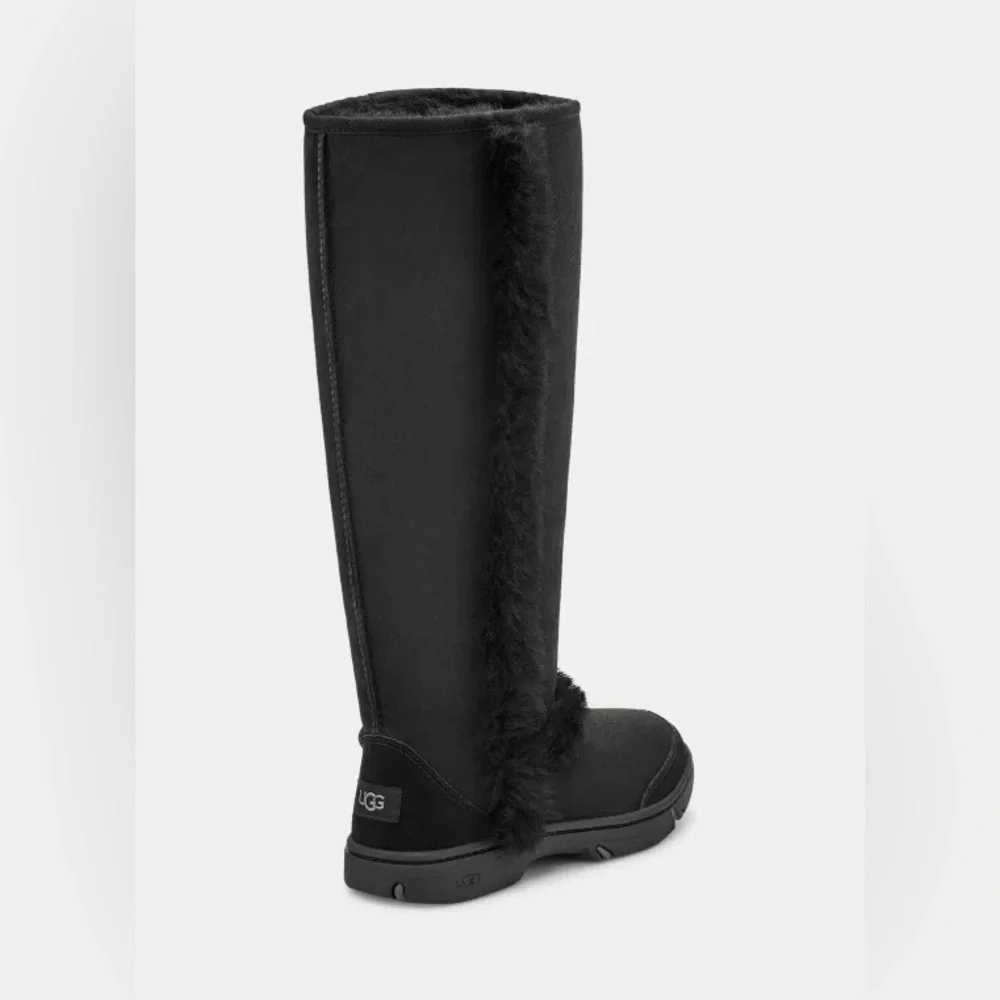 UGG | Sunburst Extra Tall Suede Shearling Boots In Black NEW